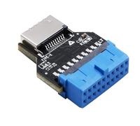 Qerwsdty USB Header Adapter Riser USB 3.0 19Pin to USB 3.2 Type E 20Pin Converter Chassis Front Panel Type C Plug-in Port