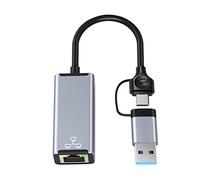 Qerwsdty USB Type C To RJ45 Wired Network Card Super Speed USB 3.0 To Ethernet Adapter for Laptop PC, 100Mbps Network Card