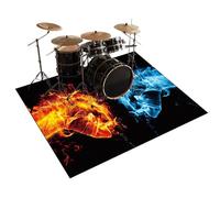 Qesjodfu Drum Mats for Floor Protection, Non Slip Drum Carpet for Home Instrument Practice And Stage Performances, Soundproof Blanket for Drums Piano Cello Musical Instruments Drum Rug 160 x 140 cm