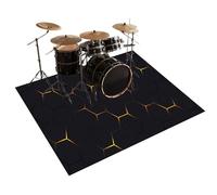 Qesjodfu Drum Mats for Floor Protection, Non Slip Drum Carpet for Home Instrument Practice And Stage Performances, Soundproof Blanket for Drums Piano Cello Musical Instruments Drum Rug 150 x 120 cm