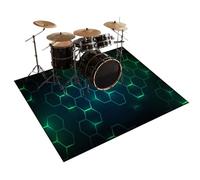 Qesjodfu Drum Mats for Floor Protection, Non Slip Drum Carpet for Home Instrument Practice And Stage Performances, Soundproof Blanket for Drums Piano Cello Musical Instruments Drum Rug 170 x 140 cm