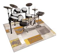 Qesjodfu Drum Mats Non-Slip Drum Rug Soundproof Mat Drum Carpet Rug, Professional Rectangle Electronic Jazz Drum Kit, Drum Accessories for Bass Drum Snare and Musical Instrument Mat 120 x 100 cm
