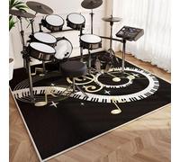 Qesjodfu Drum Rug Drum Carpet Soundproof Drum Mat Drum Rugs Non-Slip Blanket For Bass Drum Snare Jazz Drum Kit Shock Electronic Drum Professional Drum Carpets Musical Instrument Mat 160 x 120 cm