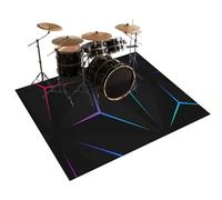 Qesjodfu Drum Rug Drum Mat, Non-Slip Drum Carpet Rug, Soundproof Mat 140 x 100 cm, Professional Rectangle Electronic Jazz Drum Kit, Drum Accessories for Bass Drum Snare and Musical Instrument Mat