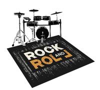 Qesjodfu Drum Rug Drum Mat Non-Slip Soundproof Carpet Professional Drum Carpet Non-Slip Rugs Drum Carpets for Drummers Outdoor Electronic Drum Set Practice Music Rug Drumming Drum Rugs 110 x 80 cm
