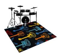 Qesjodfu Drum Rug Drum Mat Non-Slip Soundproof Carpet Professional Drum Carpet Non-Slip Rugs Drum Carpets for Drummers Outdoor Electronic Drum Set Practice Music Rug Drumming Drum Rugs 170 x 140 cm