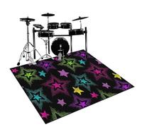 Qesjodfu Drum Rug Drum Mat Non-Slip Soundproof Carpet Professional Drum Carpet Non-Slip Rugs Drum Carpets for Drummers Outdoor Electronic Drum Set Practice Music Rug Drumming Drum Rugs 140 x 120 cm
