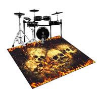 Qesjodfu Drum Rug Drum Mat Non-Slip Soundproof Carpet Professional Drum Carpet Non-Slip Rugs Drum Carpets for Drummers Outdoor Electronic Drum Set Practice Music Rug Drumming Drum Rugs 120 x 100 cm