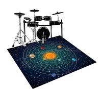 Qesjodfu Drum Rug Drum Mat Non-Slip Soundproof Carpet Professional Drum Carpet Non-Slip Rugs Drum Carpets for Drummers Outdoor Electronic Drum Set Practice Music Rug Drumming Drum Rugs 140 x 120 cm