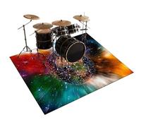 Qesjodfu Drum Rug, Non Slip Soundproof Drum Mat, Electrical Drum Carpet Practice Pad, Indoor Outdoor Sound Absorbing Rug for Jazz Bass Drum Set, Piano, Drum Accessories for Drummers 200 x 160 cm