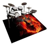 Qesjodfu Drum Rug Non-Slip Soundproof Mat | Rectangle Drum Carpet Bass Drum Snare Drum Floor Mat | Sound-Absorbing Mat for Electronic Drum | Musical Instrument Drum Mats Pad for Drumming 140 x 100 cm