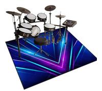 Qesjodfu Drum Rug Non-Slip Soundproof Mat | Rectangle Drum Carpet Bass Drum Snare Drum Floor Mat | Sound-Absorbing Mat for Electronic Drum | Musical Instrument Drum Mats Pad for Drumming 110 x 80 cm