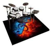 Qesjodfu Drum Rug Non-Slip Soundproof Mat | Rectangle Drum Carpet Bass Drum Snare Drum Floor Mat | Sound-Absorbing Mat for Electronic Drum | Musical Instrument Drum Mats Pad for Drumming 140 x 100 cm
