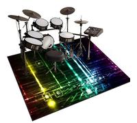 Qesjodfu Drum Rug Non-Slip Soundproof Mat | Rectangle Drum Carpet Bass Drum Snare Drum Floor Mat | Sound-Absorbing Mat for Electronic Drum | Musical Instrument Drum Mats Pad for Drumming 150 x 120 cm