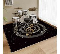 Qesjodfu Non-Slip Soundproof Carpet Drum Rug Drum Mat Professional Drum Carpet Non-Slip Rugs Drum Carpets for Drummers Outdoor Electronic Drum Set Practice Music Rug Drumming Drum Rugs 160 x 140 cm