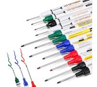 QESSUVNC 12 Pcs Deep Hole Marker Pens 45mm Long Nib Markers with 2mm Felt Tip for Marking Hard To Reach Places, Waterproof Permanent Quick Dry Ink for Carpenters, Builders & Construction