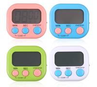 QESSUVNC 4Pcs Digital Timer Kitchen Timers For Cooking Stopwatch Timer,Egg Timer Toothbrush Timer Productivity Timer,Timers for Cooking Countdown Timer Classroom Timer for Kids Battery Included