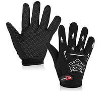 QESSUVNC Kids Winter Cycling Gloves - Full Finger, Waterproof for Cycling, Hiking, Balance Bike, Scooter, Skateboard (Black)