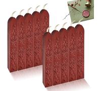 QESSUVNC Vintage Wax Seal Stamps with Wicks, Red Sealing Wax Sticks Set of 10 for Wedding Invitations & Gift Wrapping