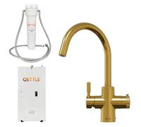 QETTLE Original 4-in-1 Instant Boiling Water Tap | True Boiling, Filtered Cold, Mains Hot & Cold (Gold, 4 Litre Boiler)
