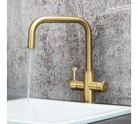 QETTLE Signature Modern 4 in 1 Instant Boiling Water Tap 7 Litre - Brass Square Spout