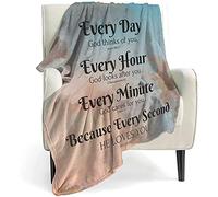 QETXVI Bible Verse Blanket with Inspirational Thoughts and Prayers- Religious Throw Blanket Soft Lightweight Cozy Plush Warm Blankets for Women Men Gift 50"X 60"