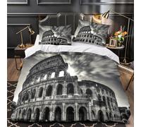 QEVAWPAE Ancient Arena Duvet Cover 3D Design Printed Wrinkle-Resistant 3 Pieces Bedding Set Zipper Quilt Cover Ultra Soft Breathable for Teens Kids Girls Boys Women Adults Single（140x200cm）