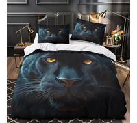QEVAWPAE Black Panther Eyes Duvet Cover 3D Print Premium 3 Pcs Bed Linen Hidden Zipper Comforter Cover Luxurious All Season for Kids Adults Women Teens Youth Girls Boys Single（135x200cm）