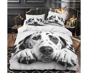 QEVAWPAE Dalmatian Dog Comforter Cover 3D Print Premium 3-Piece Bedding Set Hidden Zipper Pet Portrait Quilt Cover Super Soft Hypoallergenic for Adults Kids Girls Boys Women Teens King（220x240cm）