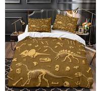 QEVAWPAE Dinosaur Bones Comforter Cover 3D Design Printed All Season 3 Piece Bedding Set Zipper Quilt Cover Ultra Soft Breathable for Kids Teens Adults Women Youth Teenagers Super king（260x220cm）