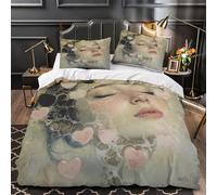 QEVAWPAE Heart-shaped Bubbles Quilt Cover 3D Design Printed Hotel Quality 3-Piece Bedding Set Zipper Duvet Cover Ultra Soft Machine Washable for Teens Adults Women Kids Girls Boys Single（140x200cm）