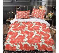 QEVAWPAE Karate Practitioner Duvet Cover 3D Print Breathable 3-Piece Bed Set Hidden Zipper Quilt Cover Luxury Hypoallergenic for Teens Adults Kids Women Girls Boys Youth Double（200x200cm）