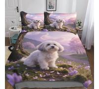QEVAWPAE Papillon Artwork Pet Dog Duvet Cover And Bedding Set, Lightweight Comfortable Polyester, Corner Ties, Easy Maintenance, Perfect for Gifts Double（200x200cm）