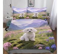 QEVAWPAE Papillon Lively Pet Dog Reversible Duvet Cover And Bedding Set, Soft Polyester Fabric with Elegant Finish for Bedroom Or Dorm King（220x240cm）