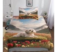 QEVAWPAE Papillon Modern Pet Dog Ultra-Soft Microfiber Duvet Cover And Bedding Set with Corner Ties, Easy Care for Everyday Comfort Single（135x200cm）