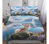 QEVAWPAE Papillon Patterned Pet Dog Duvet Cover And Bedding Set, Breathable Easy Care Material, No Pilling, Perfect for Hotel Or Guest House King（220x240cm）
