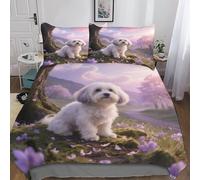 QEVAWPAE Papillon Print Style Pet Dog Duvet Cover And Bedding Set, Smooth Lightweight Polyester, Hidden Zipper, Corner Ties, Perfect for Modern Home Decor King（220x240cm）