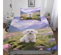 QEVAWPAE Papillon Style Pet Dog Duvet Cover And Bedding Set, Durable Fade Resistant Polyester, Smooth Texture, Great for Hotel Or Guest Room Single（135x200cm）