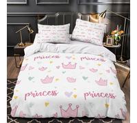 QEVAWPAE Princess Design Duvet Cover 3D Print Super Soft 3-Piece Bed Set Hidden Zipper watercolor Cute Quilt Cover Breathable Washable for Teens Women Adults Kids Girls Boys Youth Double（200x200cm）