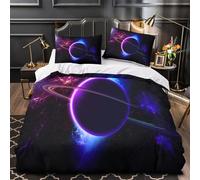 QEVAWPAE Space Planet Comforter Cover 3D Print Hotel Quality 3-Piece Bed Set Hidden Zipper nebula Cosmic Quilt Cover Extra Soft Breathable for Adults Women Kids Girls Boys Teens King（220x240cm）