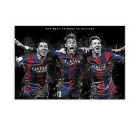QEWRT Messi, Suarez, Neymar Poster Soccer Picture Canvas Bedroom Wall Decor Print Picture Office Dorm Room Decor Gifts Unframe:12x18inch(30x45cm)