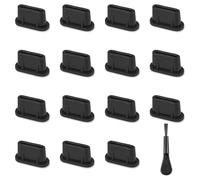 QEXUJOW 15 Pack USB C Type C Silicone Dust Caps with Free Cleaning Brush