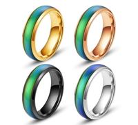 QEXUJOW Jewellery rings, this set consists of 4 colour changing rings that are suitable for different occasions and suitable for parties and holidays