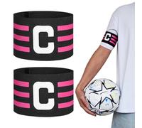 QEXUJOW Two Football Captain's Armbands with Closure, Elastic and Adjustable, Suitable for Adults, Teens and Children