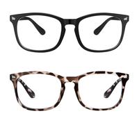 QEYMN Blue Light Glasses for Women Men Blue Light Blocking Glasses Computer Protection TV Games Reading Phone, Black + leopard., One Size