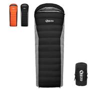 QEZER Down Sleeping Bag,Lightweight Rectangular Winter Sleeping Bag [1180g/1860g] for Adults and Kids 4 Season Camping, Hiking,Warehouse and Moutaineering Outdoor (Black, 500g down)