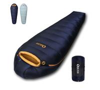 QEZER Down Sleeping Bag, XL Lightweight Sleeping Bag [1500g] for Adults and Teens Camping, Hiking,Backpacking Outdoor with 620FP Duck Down 4 Season (Darkblue, 1500g down)