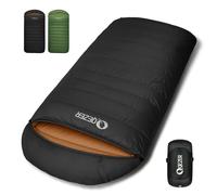 QEZER XXL Down Sleeping Bag,230cm x 100 cm Extra Large Sleeping Bag Lightweight and Warm for 3~4 Seasons Adults Outdoor Camping, Hiking and Backpacking (Black, 800g down)