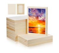 Qezodsx 10 Pcs 5.5x7Inch Wood Panel Boards, Unfinished Wood Canvas Wooden for Painting, Arts, Pouring Use with Oils, Acrylics