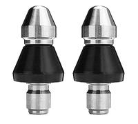 Qezodsx 2PCS Sewer Cleaning Tool High-Pressure Nozzle Stainless Sewer Jetter Nozzle Sewer Jetter Kit for Pressure Washer 1/4In
